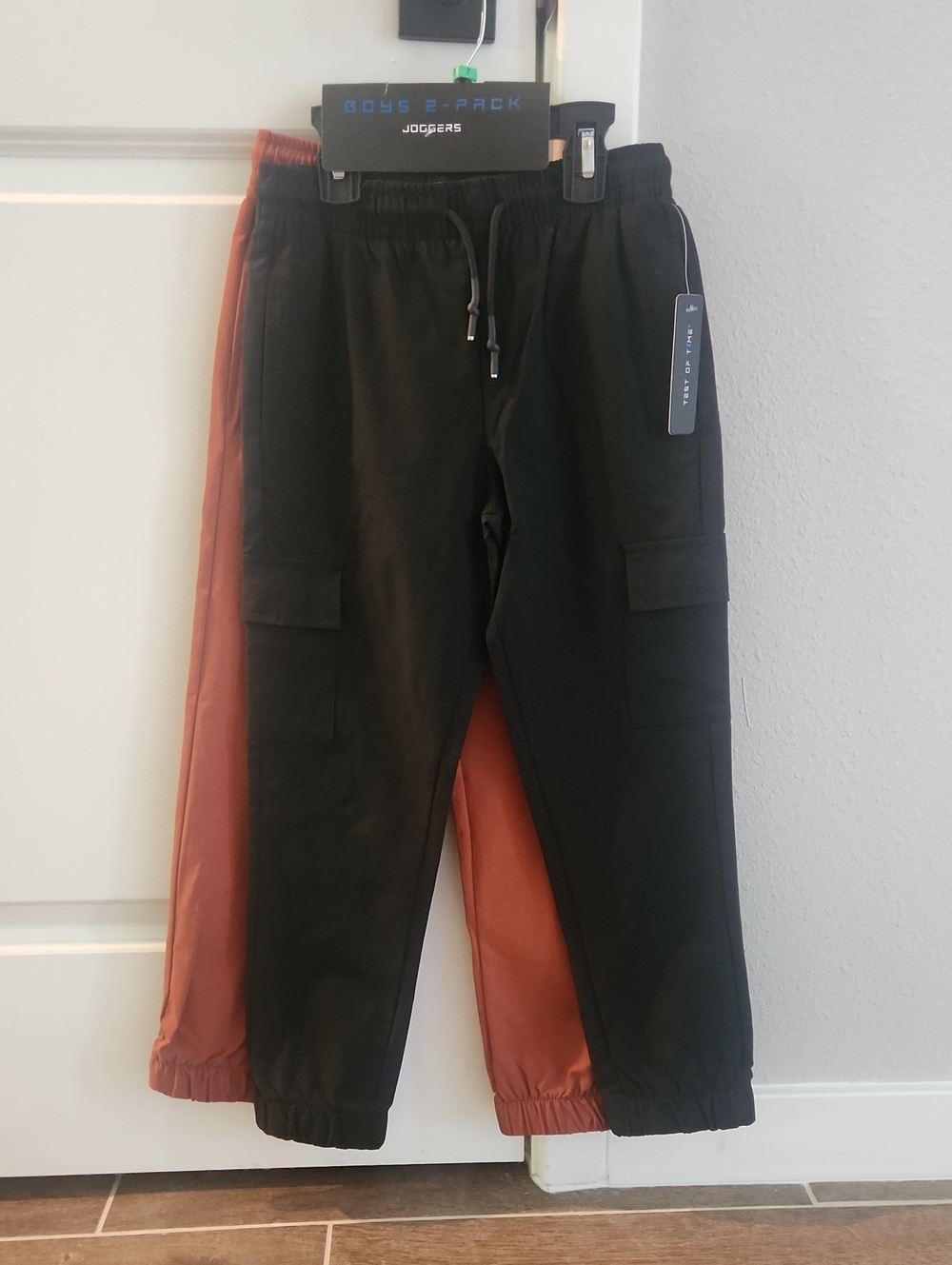 Boys 2-Pack Cargo Joggers - Black & Rust
